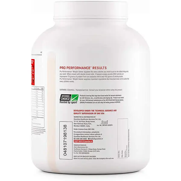 GNC Pro Weight Gainer Performance Results