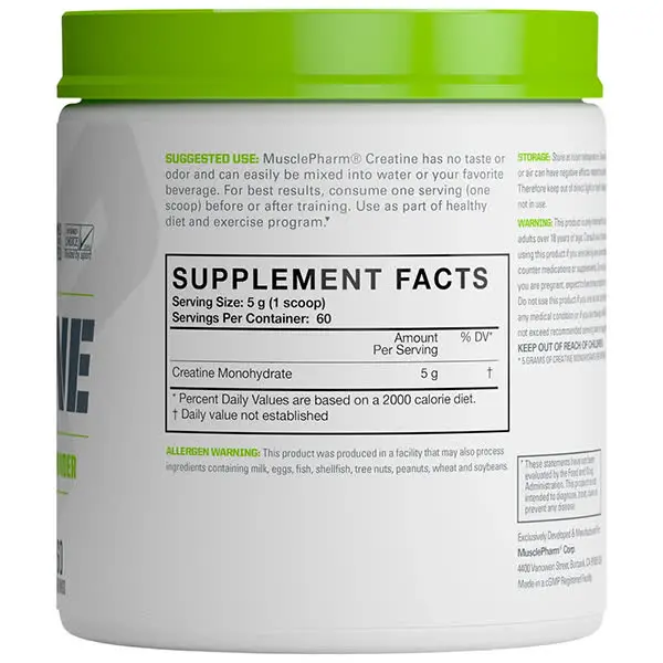 MP Essential Creatine Monohydrate Supplement Facts