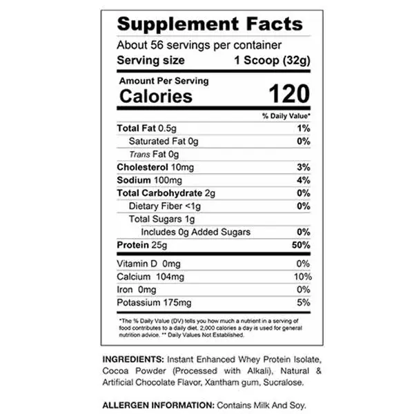 Gaspari Nutrition Proven Whey Isolate Stawberries & Ceam Supplement Facts