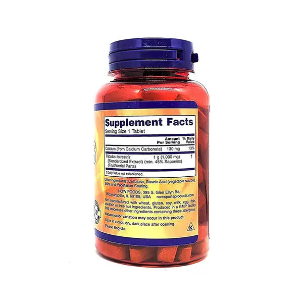 Now Sports Tribulus Tablets Supplement Facts