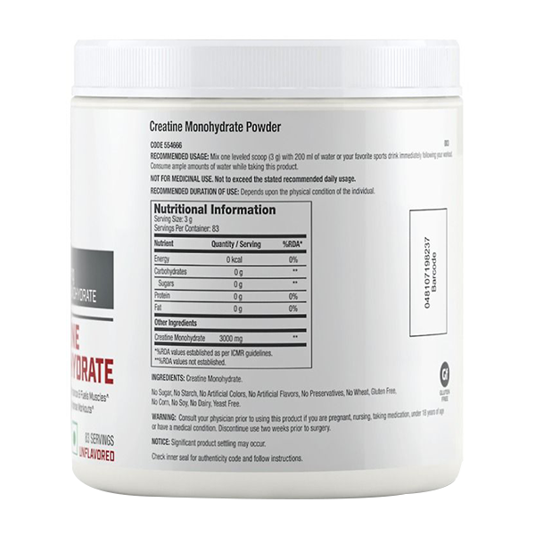 nutritional information of gnc creatine