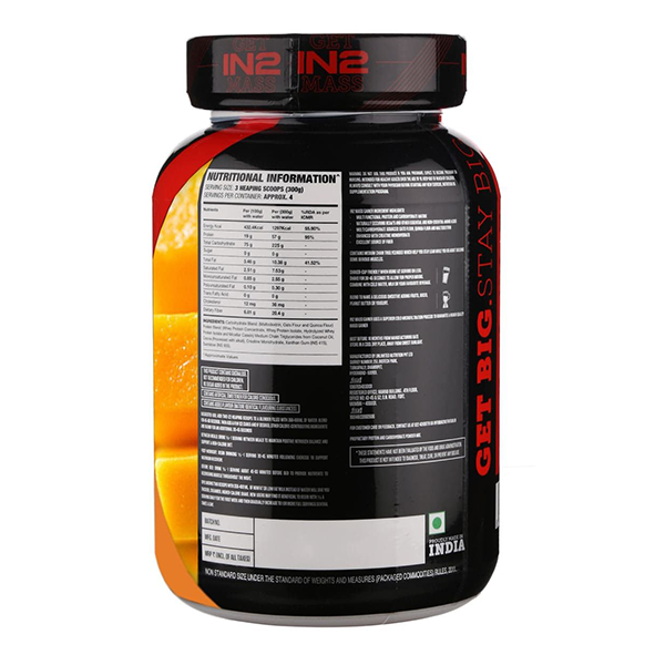 nutritional information of in2 mass gainer