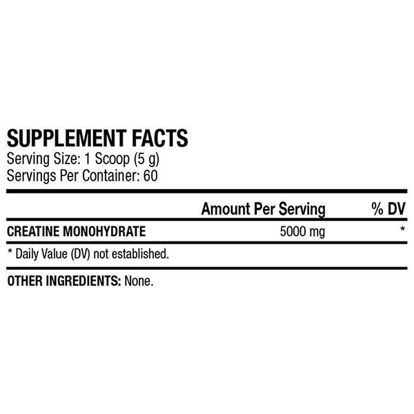 supplement facts of ans creatine