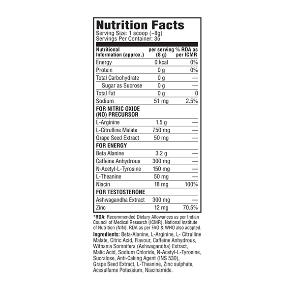 nutrition facts of labrada supercharge preworkout 