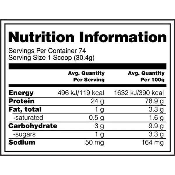 ON Whey Gold Nutrition Information 