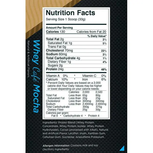R1 Whey Blend Protein Cafe Mocha Nutrition Facts