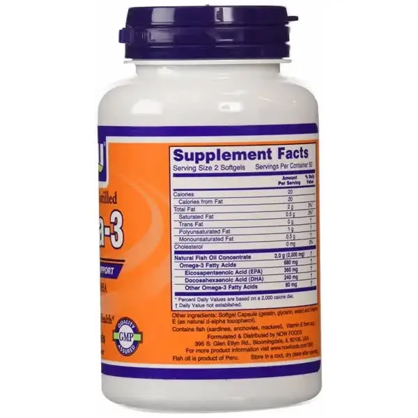 NOW Omega 3 Softgels Supplement Facts